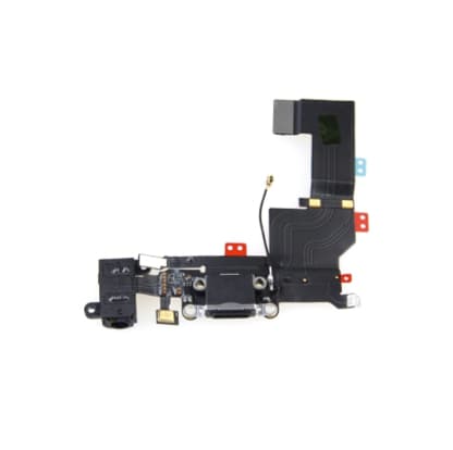 Резервен захранващ лентов кабел (Lightning), микрофон и модул за звука за iPhone 5S - OEM System Connector FlexCable and Audio (черен)