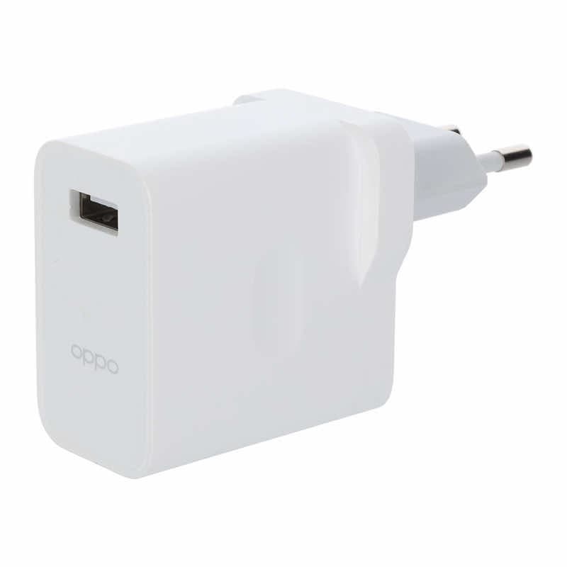 Захранване за ел. мрежа с USB-A порт и технология за бързо зареждане (бял) - Oppo Fast Charger 30W VC56JBEH (bulk)