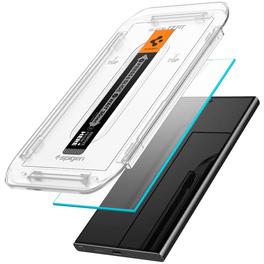 Калено стъклено защитно покритие за дисплея на Samsung Galaxy S24 Ultra (прозрачен) - Spigen Glas.tR EZ Fit Tempered Glass 1pc (bulk)
