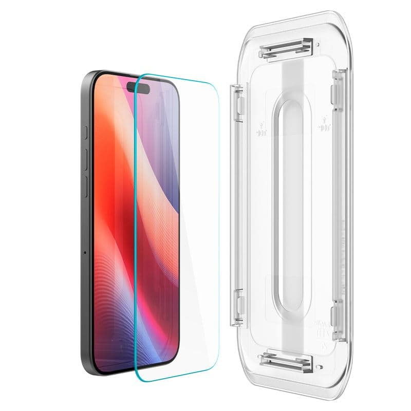 Калено стъклено защитно покритие за дисплея на iPhone 17, iPhone 17 Pro, iPhone 16 Pro (прозрачен) - Spigen Glas.tR EZ Fit Tempered Glass 1pc (bulk)