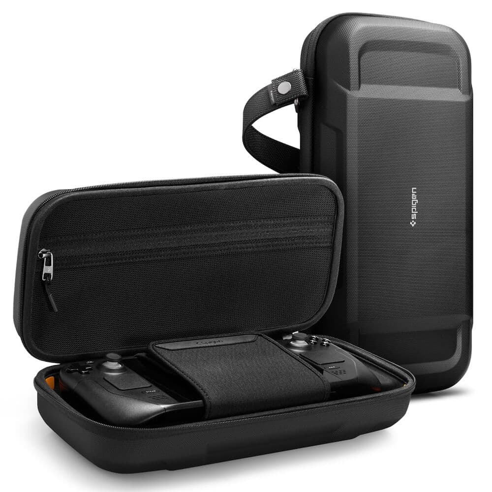 Твърд кейс (органайзер) за Valve Steam Deck и аксесоари (черен) - Spigen Rugged Armor Pro Pouch (нарушена опаковка)