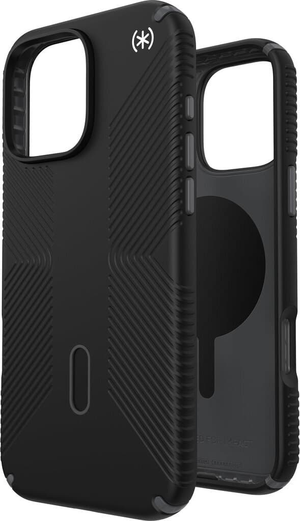 Удароустойчив хибриден кейс с Magsafe за iPhone 16 Pro Max - Speck Presidio 2 Grip MagSafe With ClickLock Case (черен)