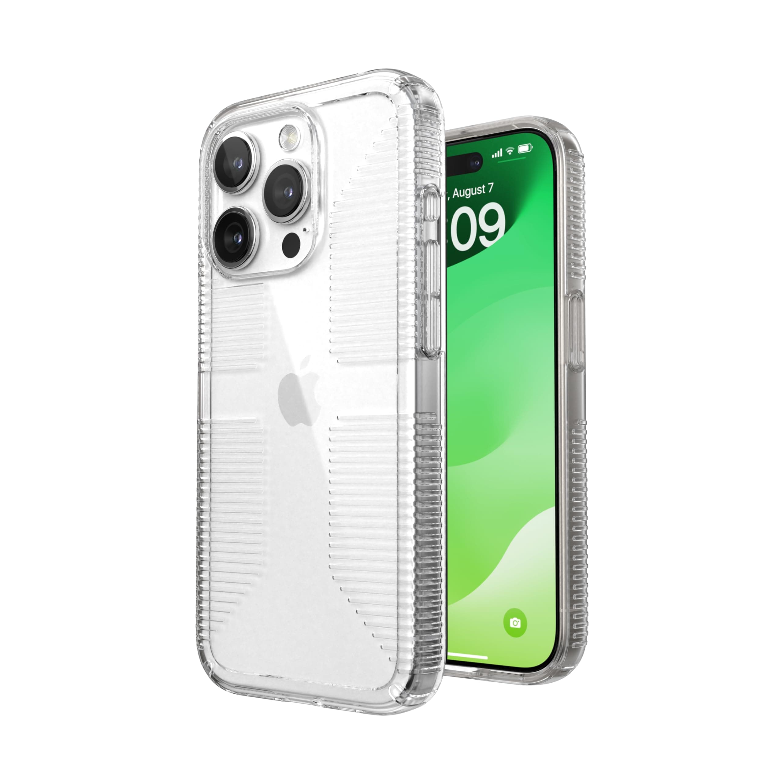Удароустойчив хибриден кейс за iPhone 15 Pro - Speck GemShell Grip Case (прозрачен)
