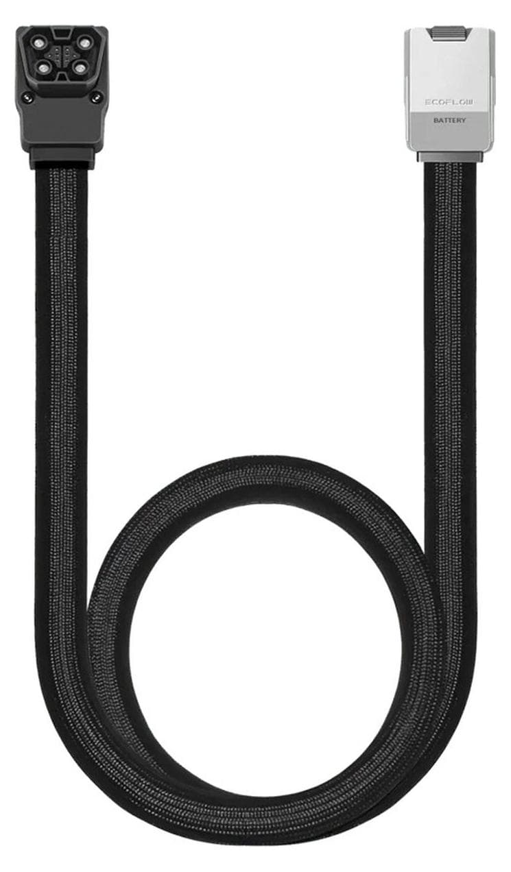 Кабел за свързване на EcoFlow Delta Pro 3 към EcoFlow DELTA Pro 3 Smart Extra или DELTA Pro Smart Extra батерия (85 см) - EcoFlow Delta Pro 3 Extra Battery Flat Link Cable 0.85m (черен)
