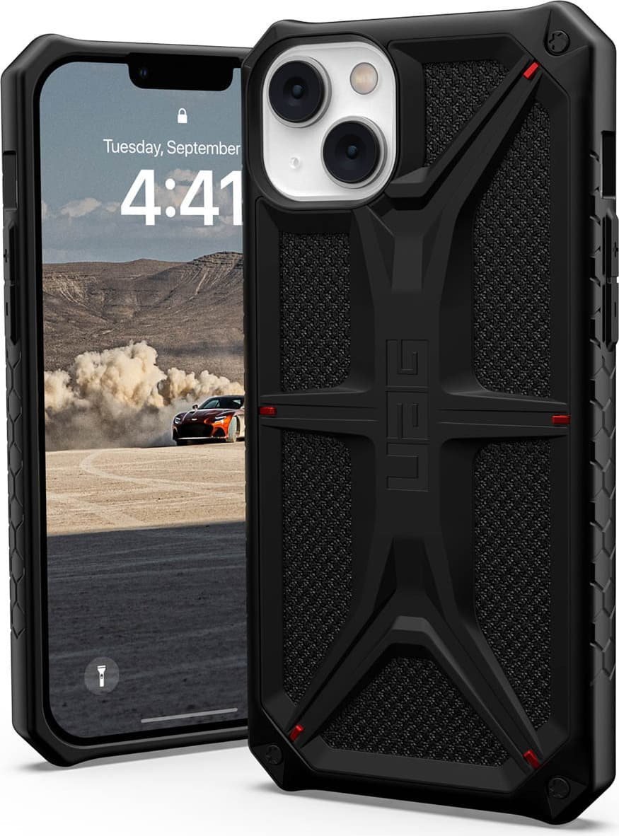 Удароустойчив хибриден кейс за iPhone 14 Plus - Urban Armor Gear Monarch Kevlar Case (черен-кевлар)