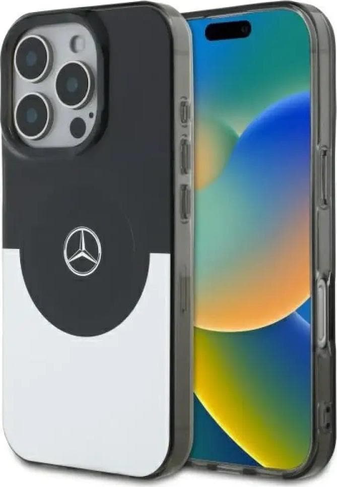 Хибриден удароустойчив кейс с MagSafe за iPhone 16 Pro Max - Mercedes-Benz Double Layer MagSafe Case (черен)