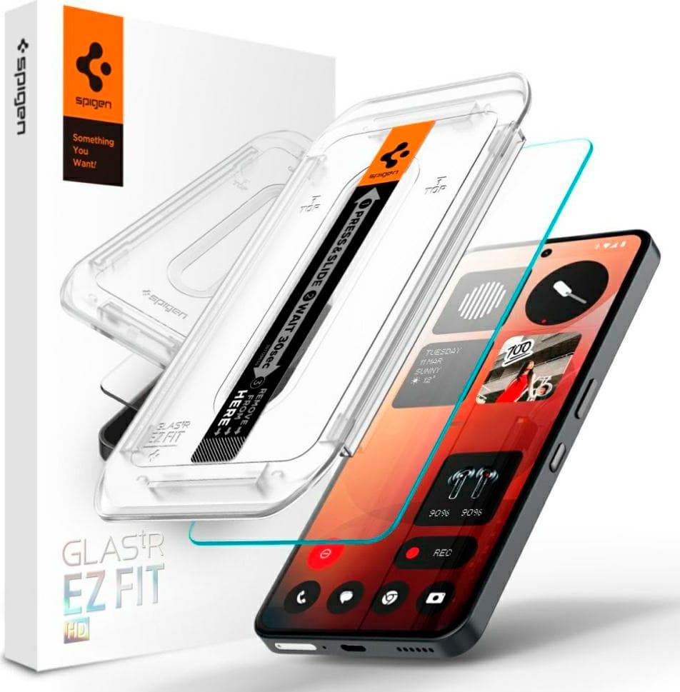Стъклено защитно покритие за дисплея на Nothing Phone (3a), Nothing Phone (3a) Pro - Spigen Glas.tR EZ Fit Tempered Glass (прозрачен)
