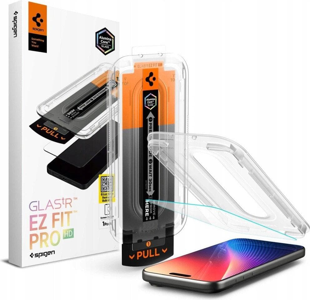 Стъклено защитно покритие за дисплея на iPhone 17 Pro Max, iPhone 16 Pro Max - Spigen Glass tR EZ Fit Pro HD Tempered Glass (прозрачен)
