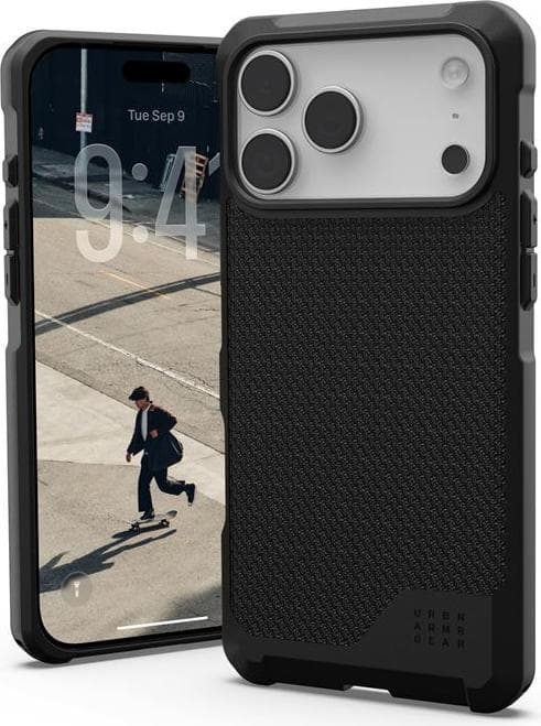 Удароустойчив хибриден кейс с MagSafe за iPhone 17 Pro Max - Urban Armor Gear Metropolis LT Kevlar MagSafe Case (черен)