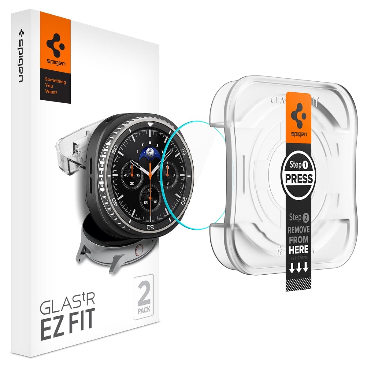 2 броя стъклени защитни покрития за дисплея на Samsung Galaxy Watch 8 Classic 46мм - Spigen Tempered Glass GLAS.tR EZ Fit 2 Pack (прозрачен)