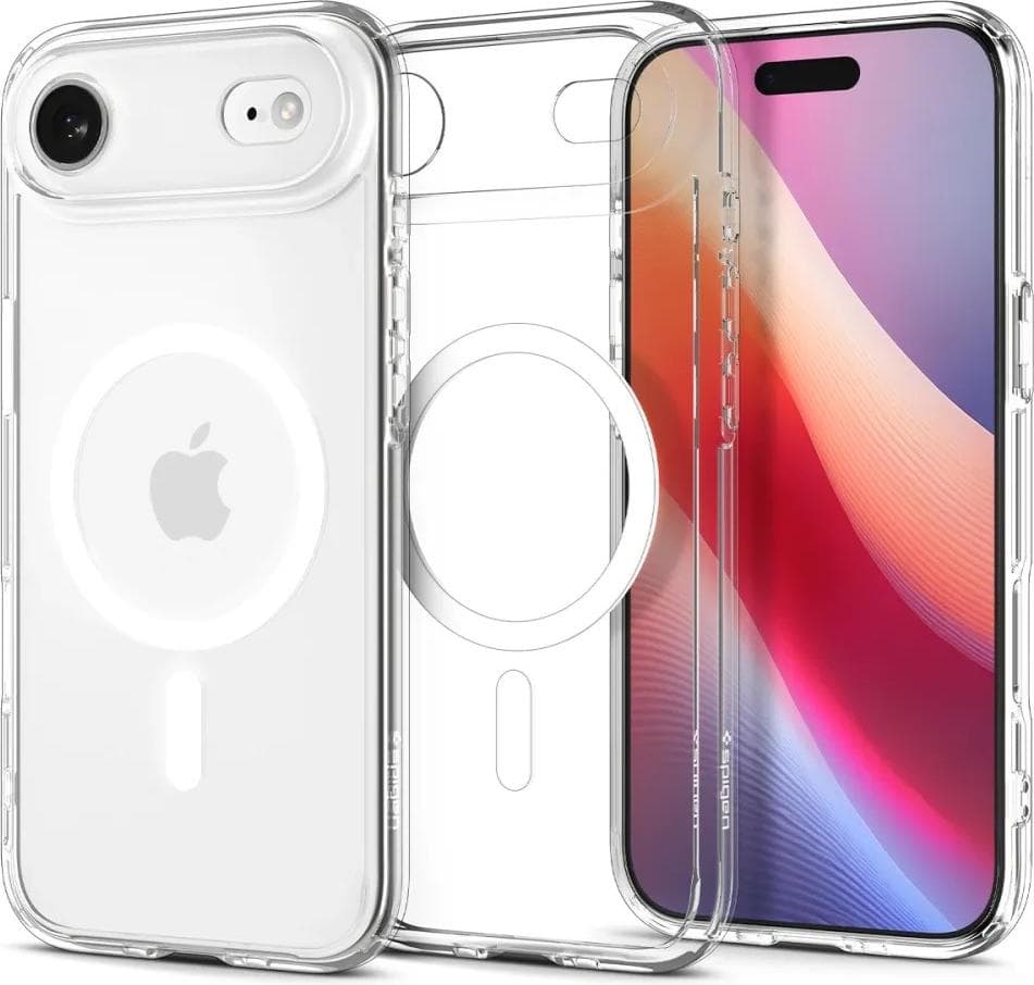 Хибриден кейс с висока степен на защита с MagSafe за iPhone 17 Air - Spigen Ultra Hybrid MagSafe Case (бял-прозрачен)