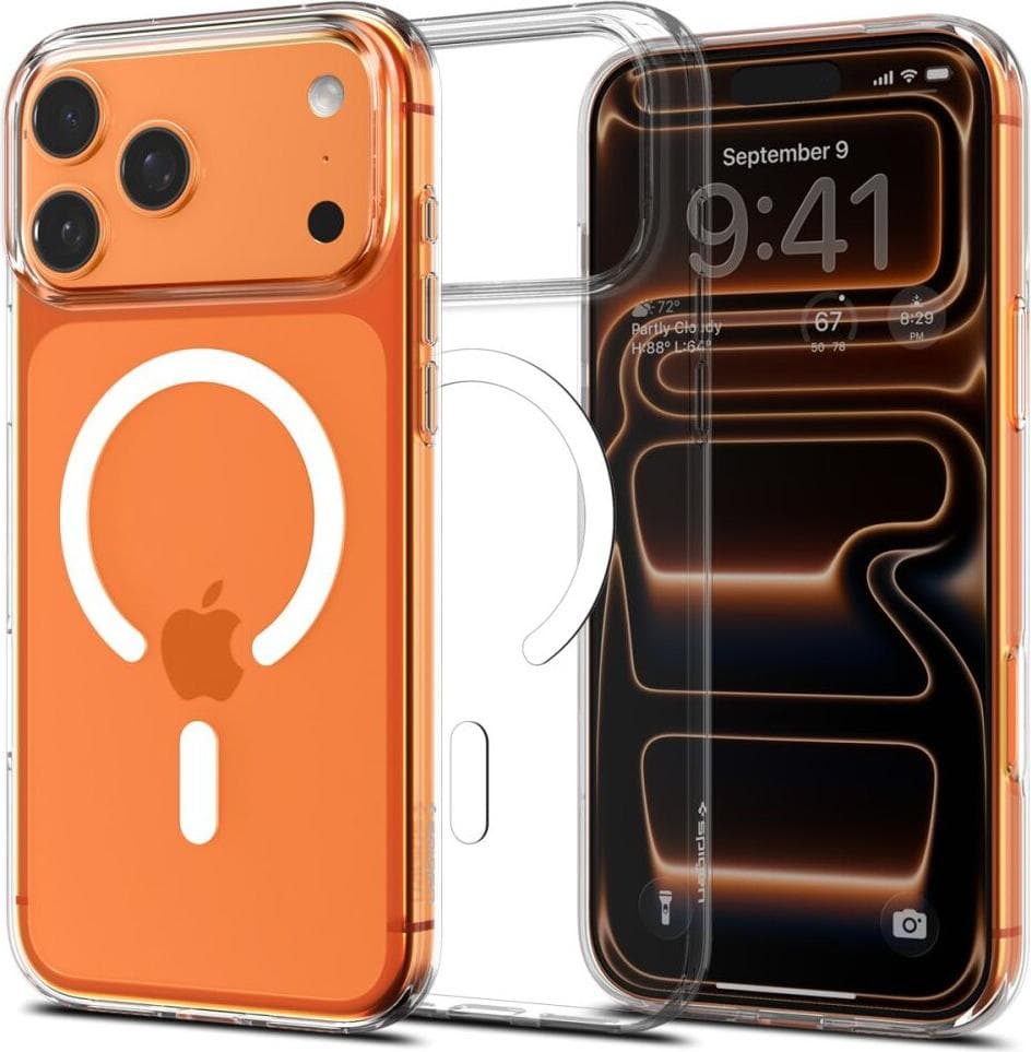 Тънък силиконов (TPU) калъф с MagSafe за iPhone 17 Pro Max - Spigen Liquid Crystal MagSafe Case (прозрачен-бял)