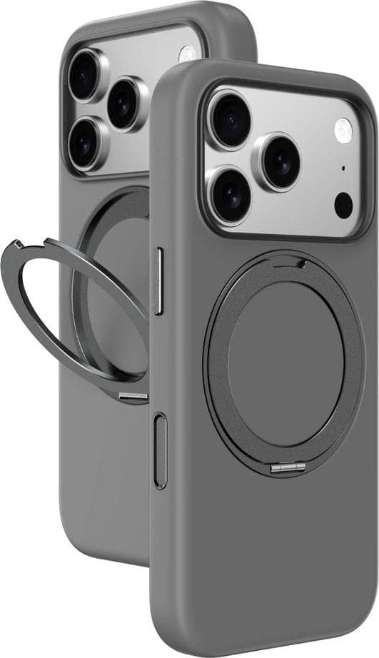 Силиконов (TPU) калъф с MagSafe за iPhone 17 Pro Max - AmazingThing Cloudie MagSpin Magnetic Soft Silicone Case (сив)