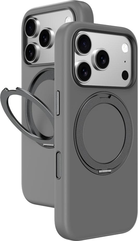 Силиконов (TPU) калъф с MagSafe за iPhone 17 Pro - AmazingThing Cloudie MagSpin Magnetic Soft Silicone Case (сив)