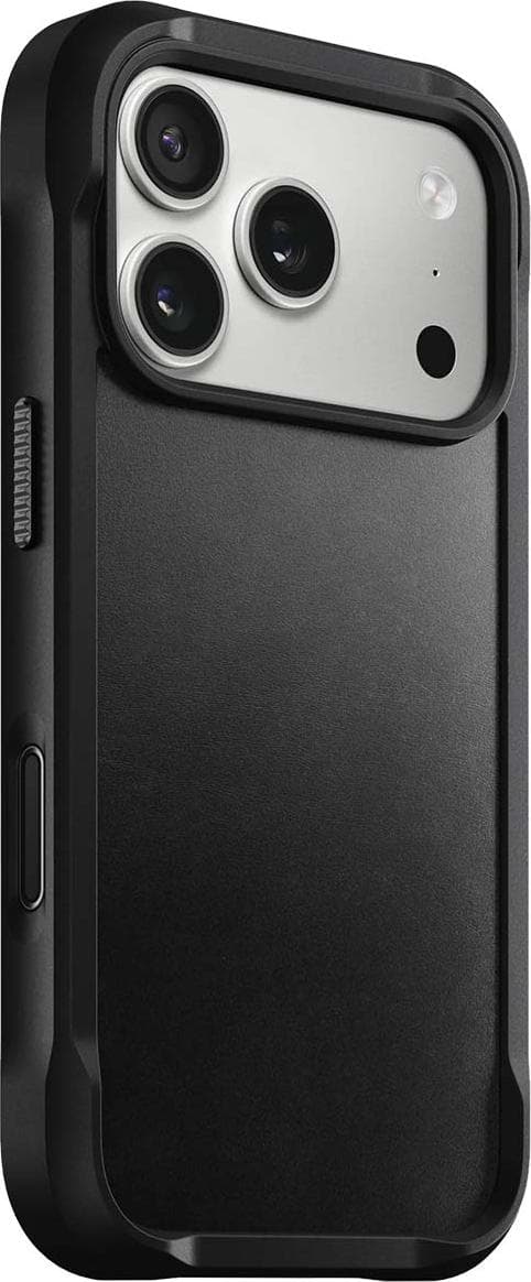Хибриден кожен (естествена кожа) удароустойчив кейс с MagSafe за iPhone 17 Pro - Nomad Rugged Leather Horween MagSafe Case (черен)