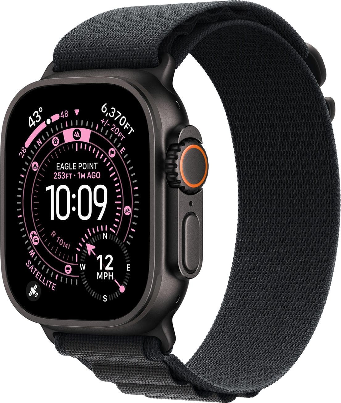 Оригинална текстилна каишка за Apple Watch Ultra, Ultra 2, Ultra 3 49мм - Apple Alpine Loop Large (черен-бежов)