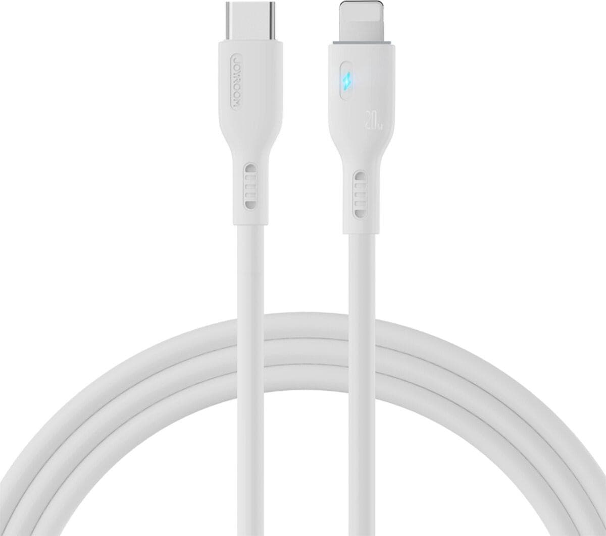 USB-C към Lightning кабел за Apple устройства с Lightning порт (200 см) - Joyroom USB-C to Lightning Cable PD 20W (бял)
