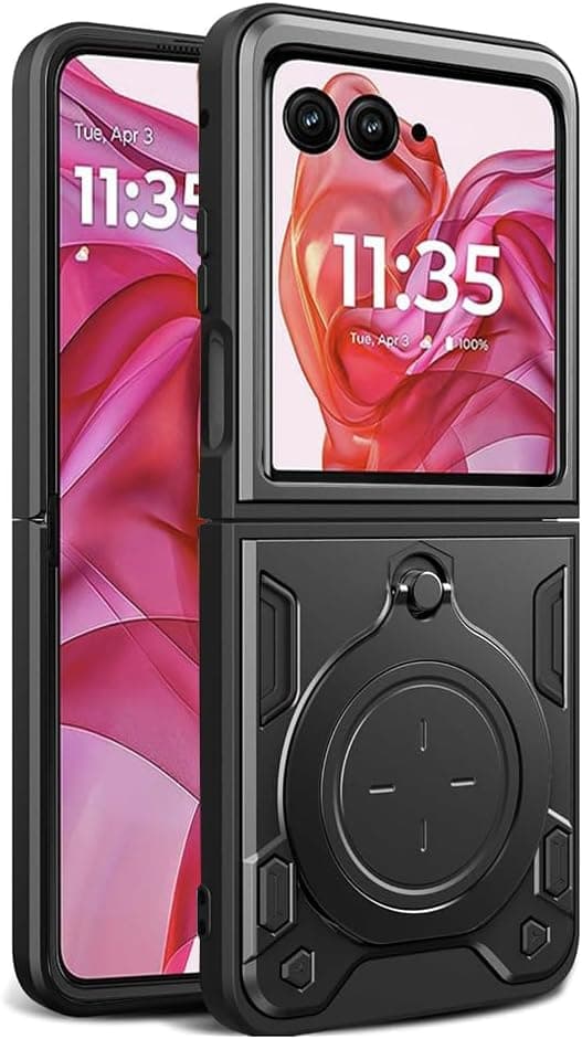 Хибриден удароустойчив кейс с вградена поставка за Motorola Moto G86 Power - Techsuit CamGuard Pro Case (черен)