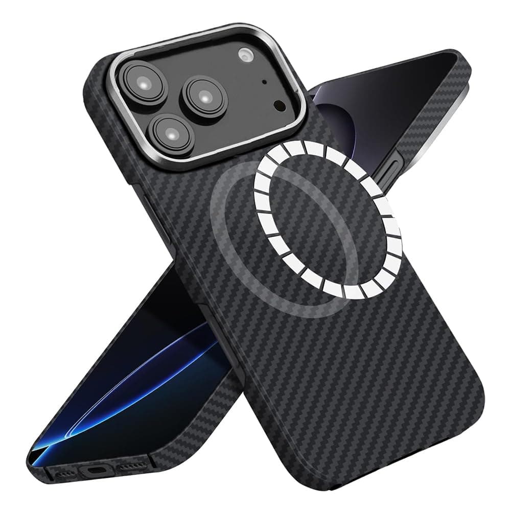 Кевларен кейс с MagSafe за iPhone 17 Pro - Techsuit Aramid Fiber MagSafe Ultra Slim Case (черен)