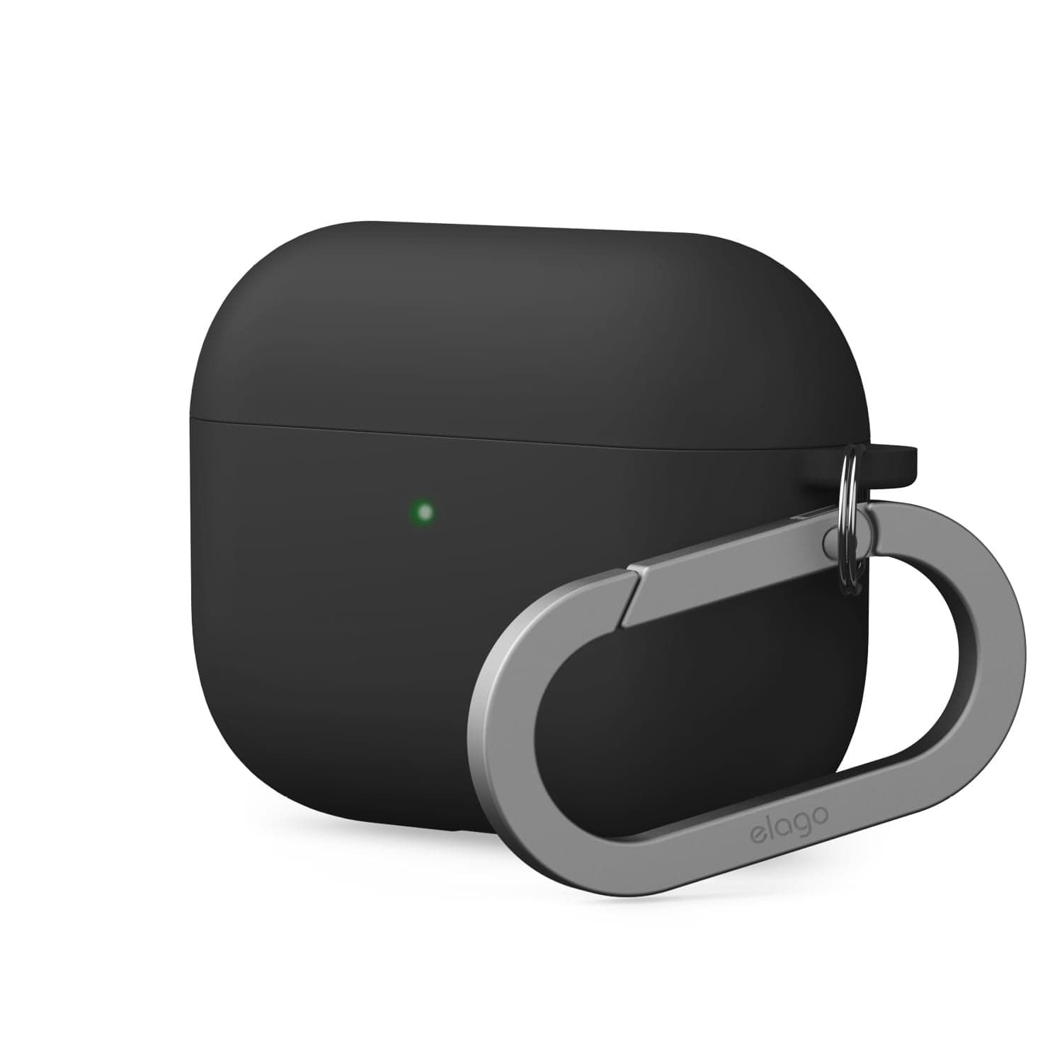 Твърд силиконов кейс с карабинер за Apple AirPods Pro 3 - Elago Liquid Hybrid Hang Case (черен)