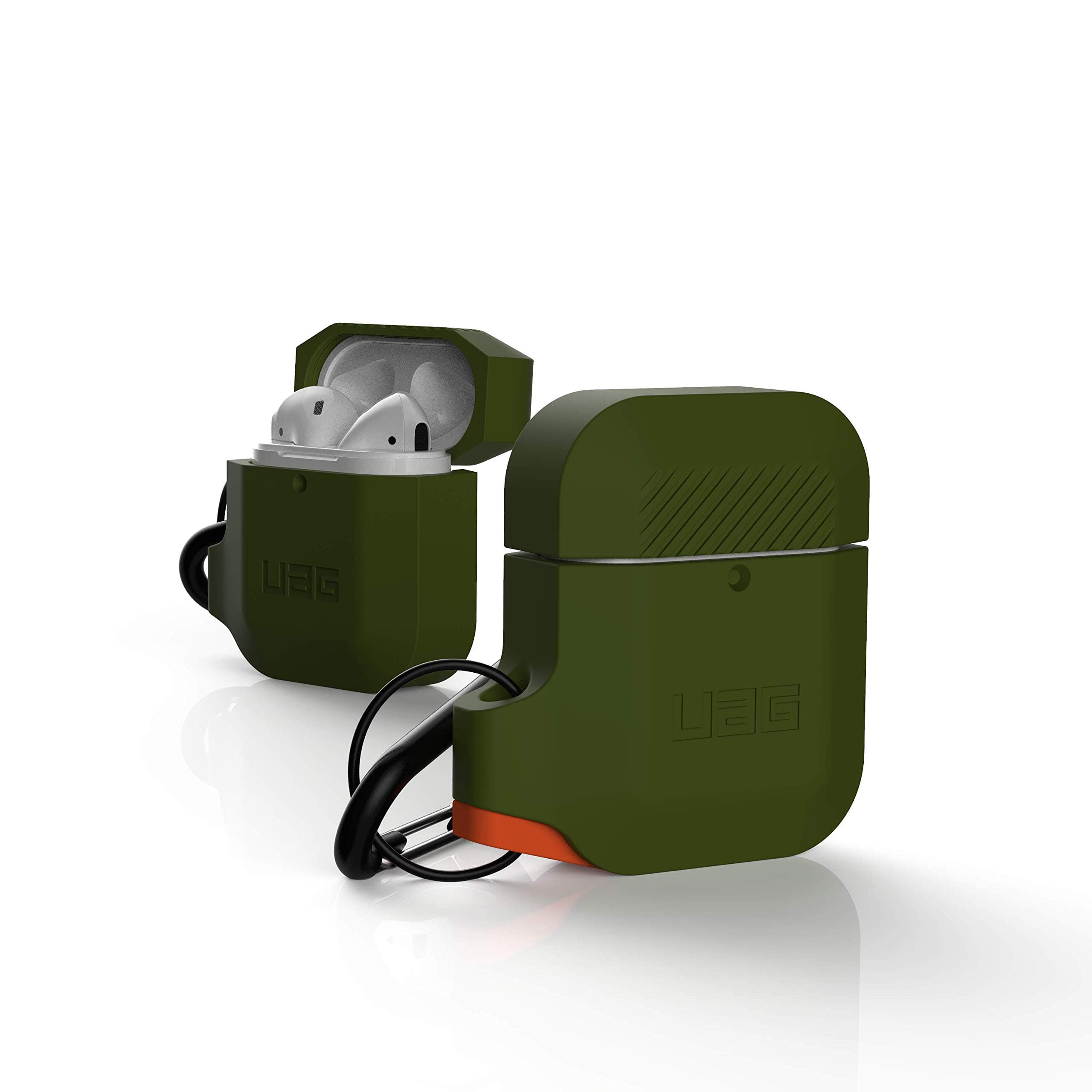 Защитен калъф Urban Armor Soft Touch Silicone Hang Case за Apple Airpods, тъмнозелен