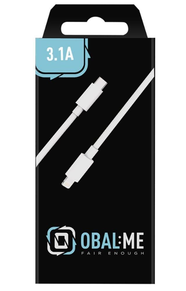 USB-C към Lightning кабел за Apple устройства с Lightning порт - OBALME Fast Charge USB-C to Lightning Cable 20W (100 см) (бял)