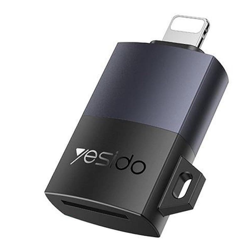 Адаптер за microSD памет за iPhone с Lightning - Yesido GS38 Lightning to TF MicroSD Card Reader (тъмносив)