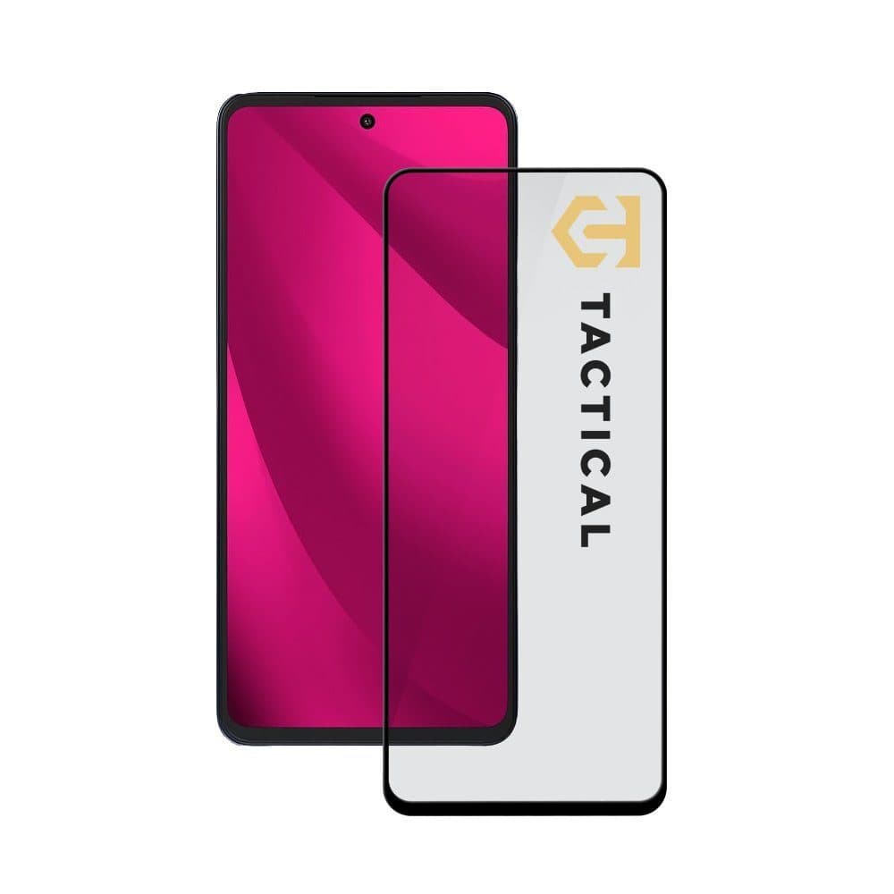 Стъклено защитно покритие за целия дисплей на T-Mobile T Phone 2 Pro 5G - Tactical Glass Shield 5D (черен-прозрачен)