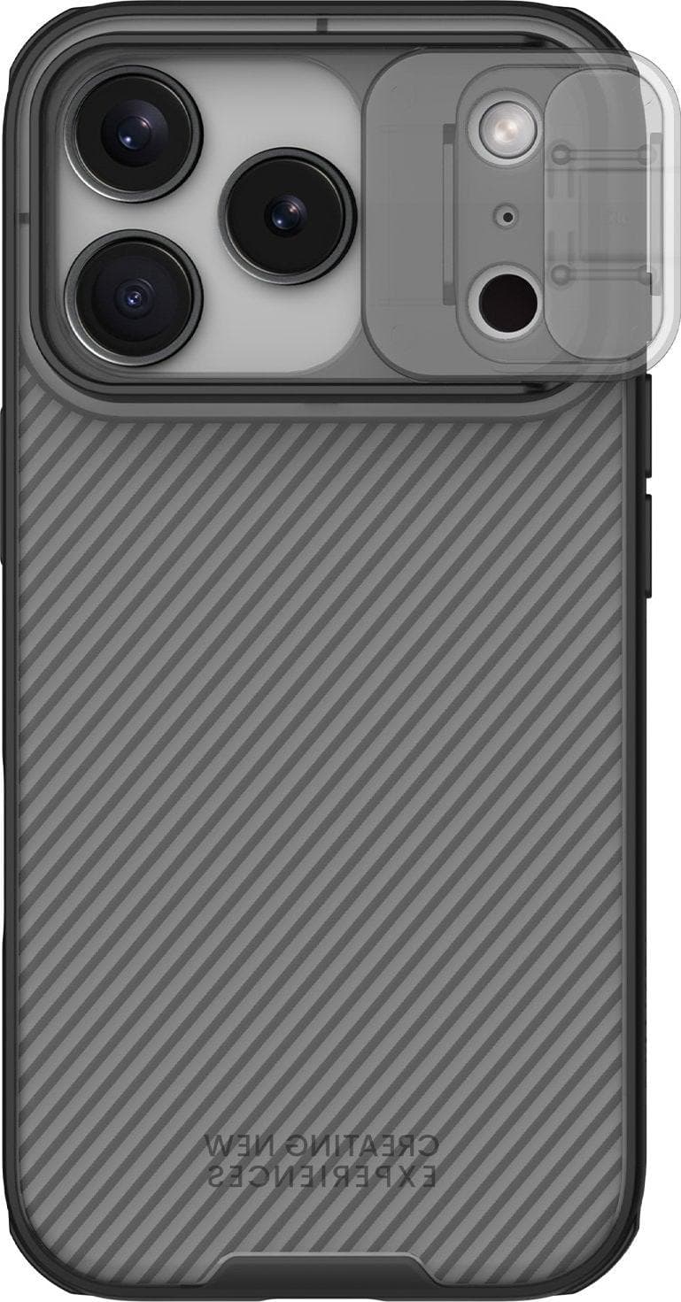 Хибриден удароустойчив кейс за iPhone 17 Pro - Nillkin CamShield Pro Hard Case (черен-прозрачен)