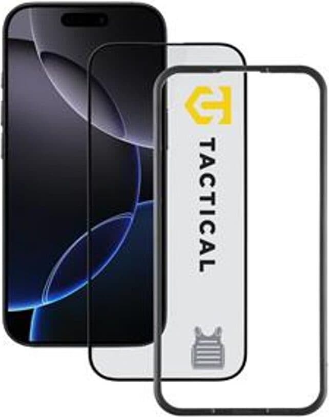 Калено стъклено защитно покритие за дисплея на iPhone 17, iPhone 16 Pro - Tactical Impact Armour 5D Glass (прозрачен-черен)