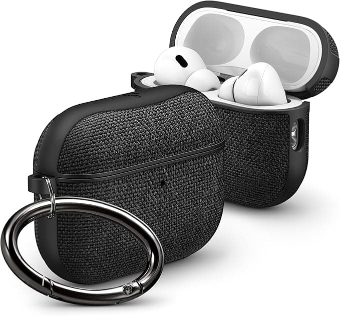 Хибриден удароустойчив кейс с карабинер за Apple AirPods Pro 3 - Spigen Urban Fit Case (черен)