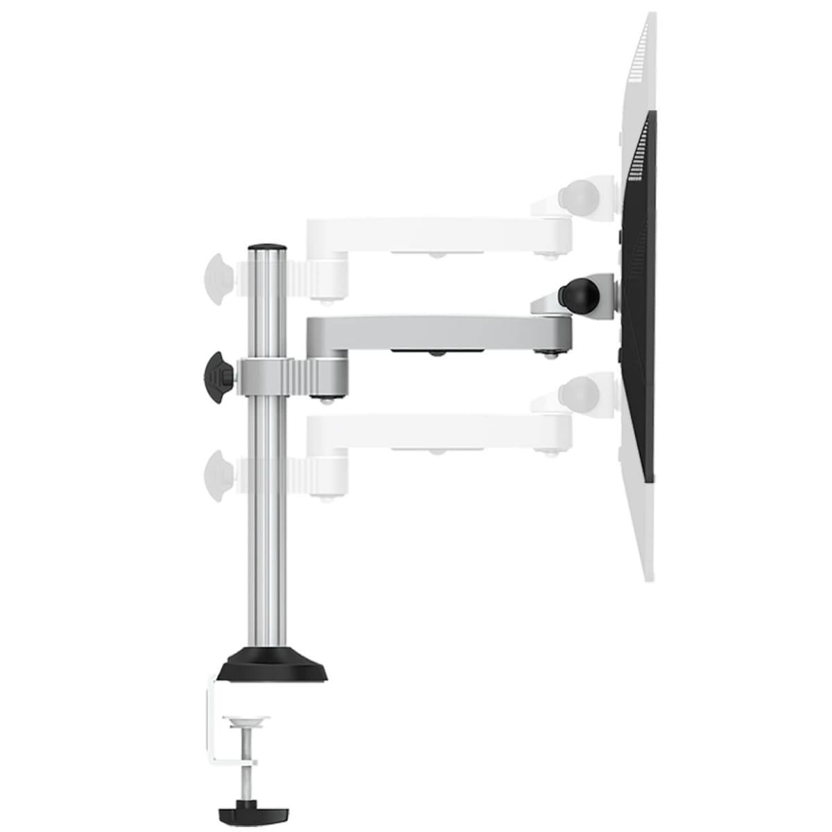 Стойка с рамо за телевизори и монитори с диагонал от 13 до 30 инча - 4smarts Desk Holder ErgoFix H2 Vesa 75x75 100x100 (сребрист)