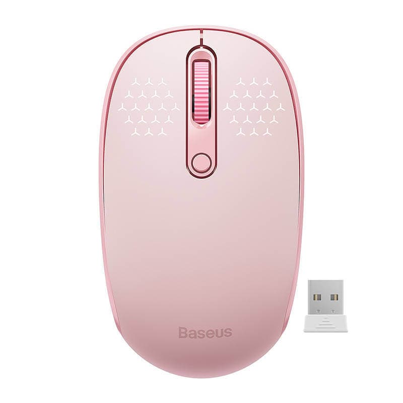 Ергономична безжична мишка (за Mac и PC) - Baseus F01B Tri-Mode Wireless Mouse (розов)