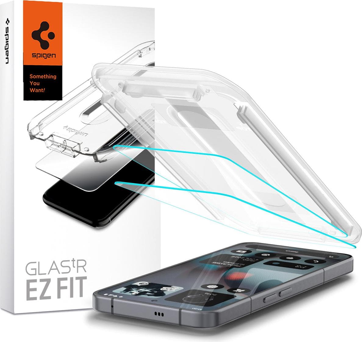 2 броя стъклени защитни покрития за дисплея на Nothing Phone (3) - Spigen Glas.tR EZ Fit Tempered Glass 2 Pack (прозрачен)