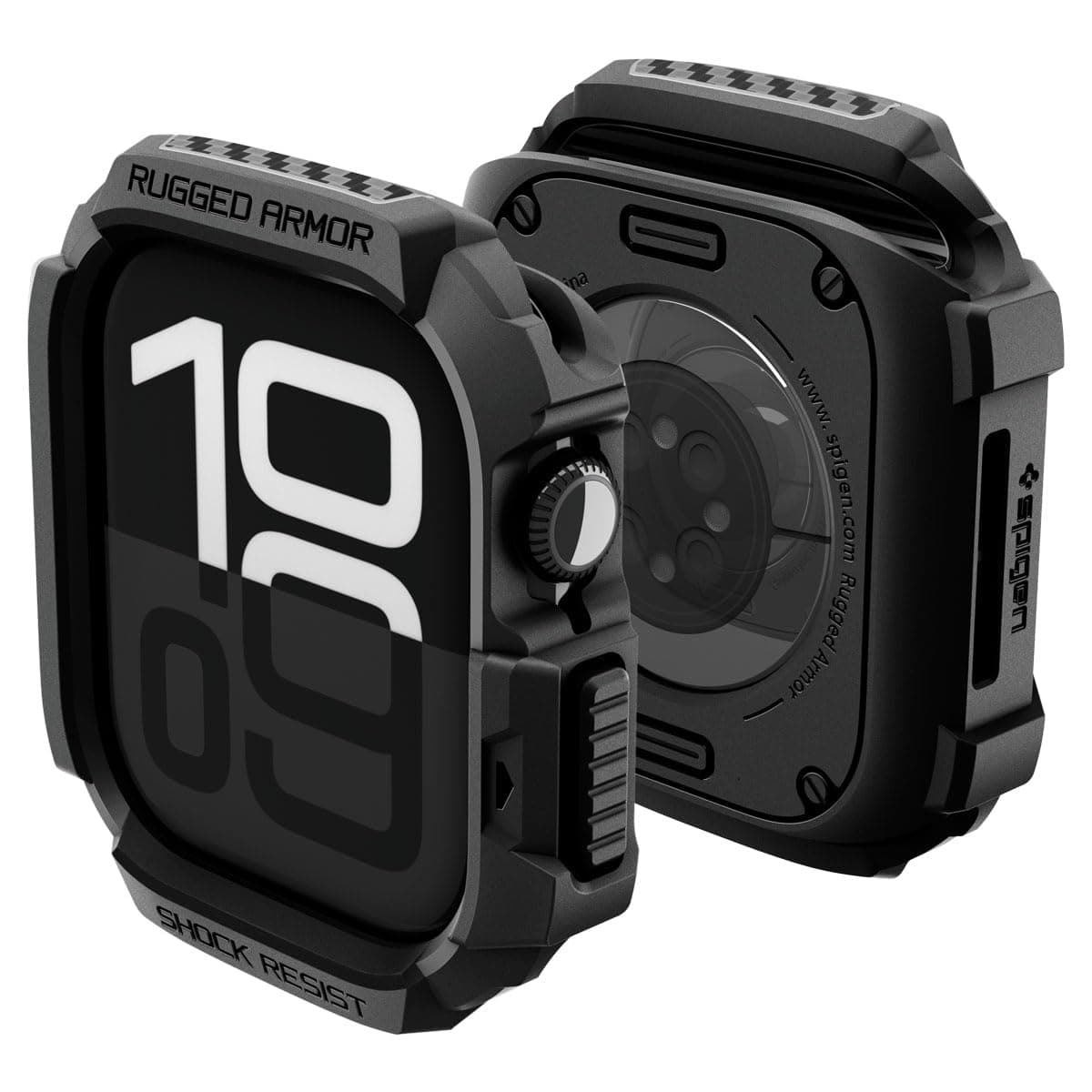 Удароустойчив TPU кейс за Apple Watch 46мм - Spigen Rugged Armor 2 Case (черен)