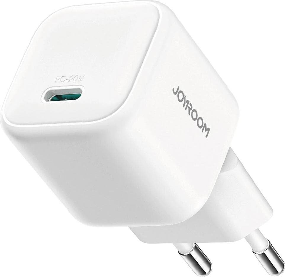 Захранване за ел. мрежа с USB-C изход с технология за бързо зареждане - Joyroom JR-TCG08 USB-C GaN Fast Wall Charger 20W (черен)