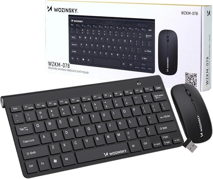 Комплект безжични клавиатура и мишка - Wozinsky WZKM-078 Wireless Keyboard and Mouse Set 2.4 GHz (черен)