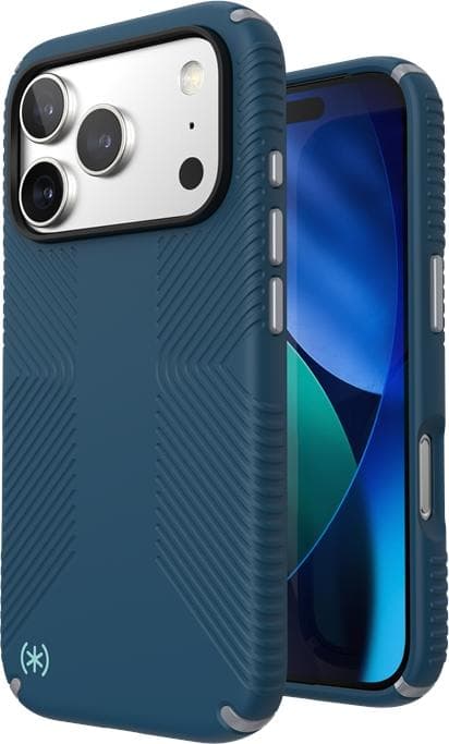 Удароустойчив хибриден кейс с Magsafe за iPhone 17 Pro - Speck Presidio 2 Grip MagSafe Case (тъмносин)