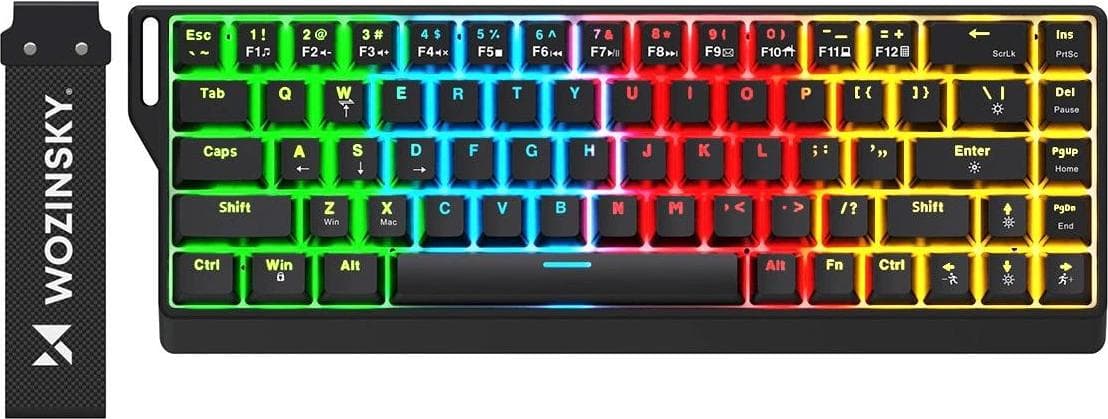 Механична геймърска клавиатура с LED подсветка (за PC) - Wozinsky WKGP-1165 Mechanical Gaming Keyboard With RGB Backlight (черен)