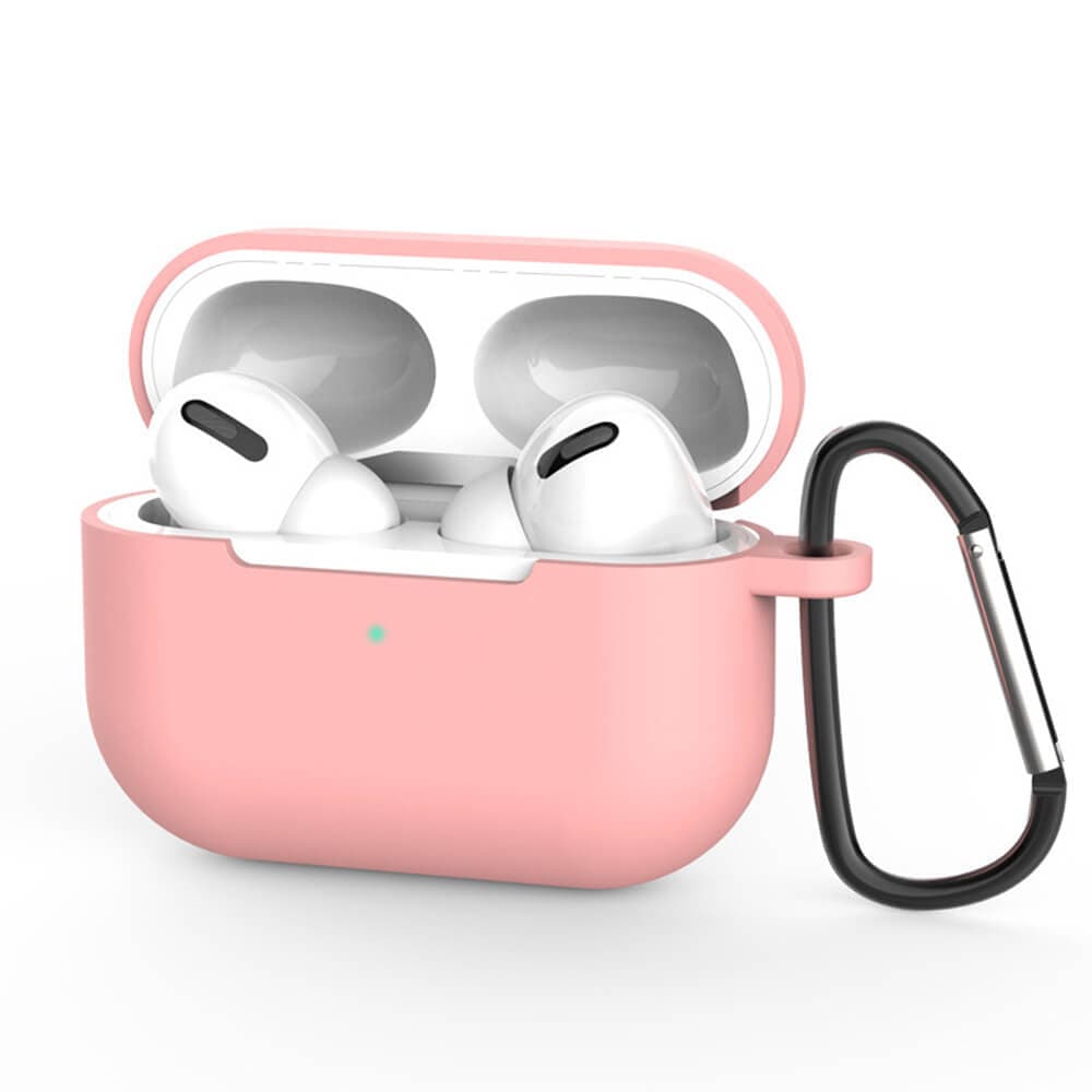 Силиконов калъф с карабинер за Apple Airpods Pro 3 - Techsuit Silicone Case (тъмнорозов)