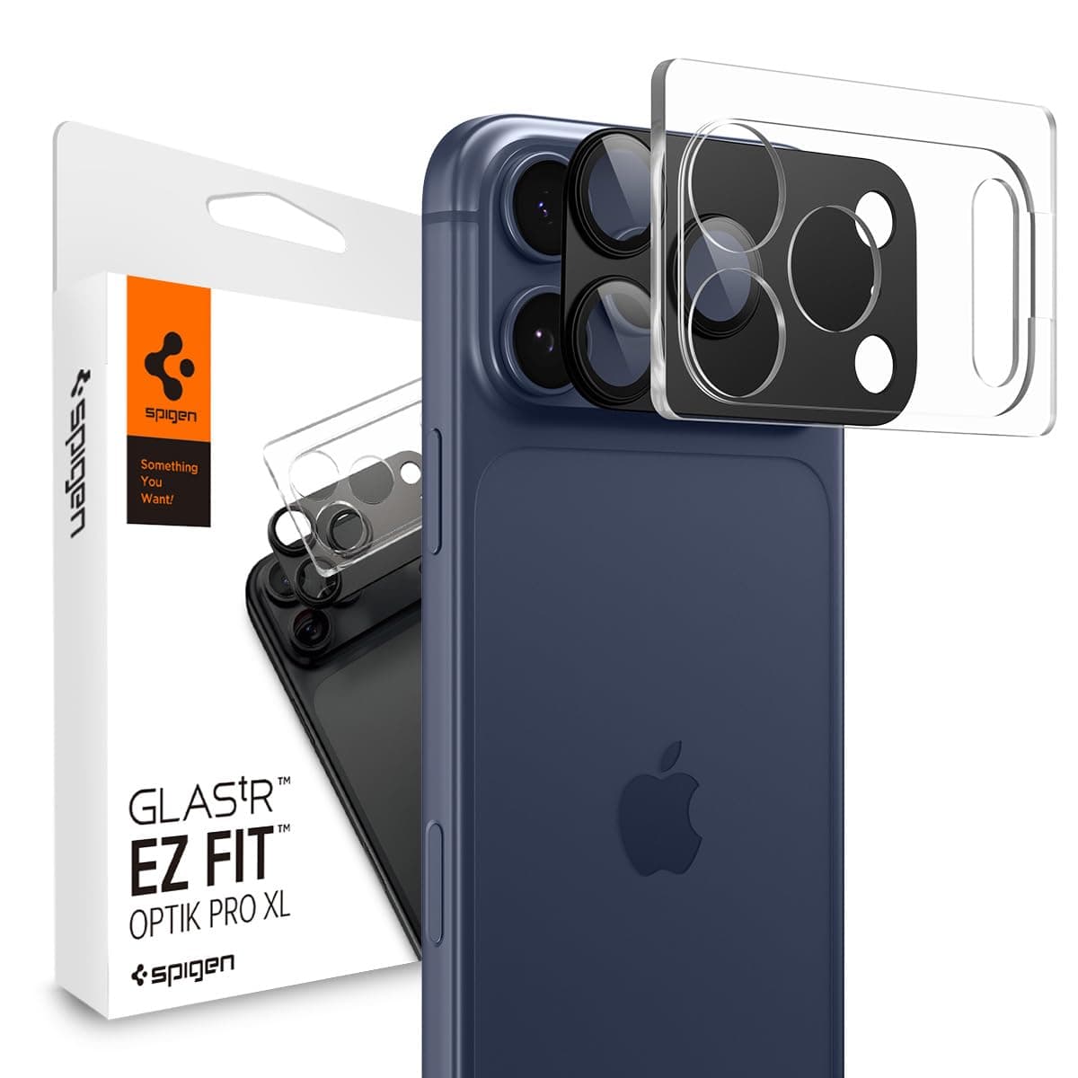 Предпазна плочка за камерата на iPhone 17 Pro Max - Spigen Glass tR EZ Fit Optik Pro XL (черен)