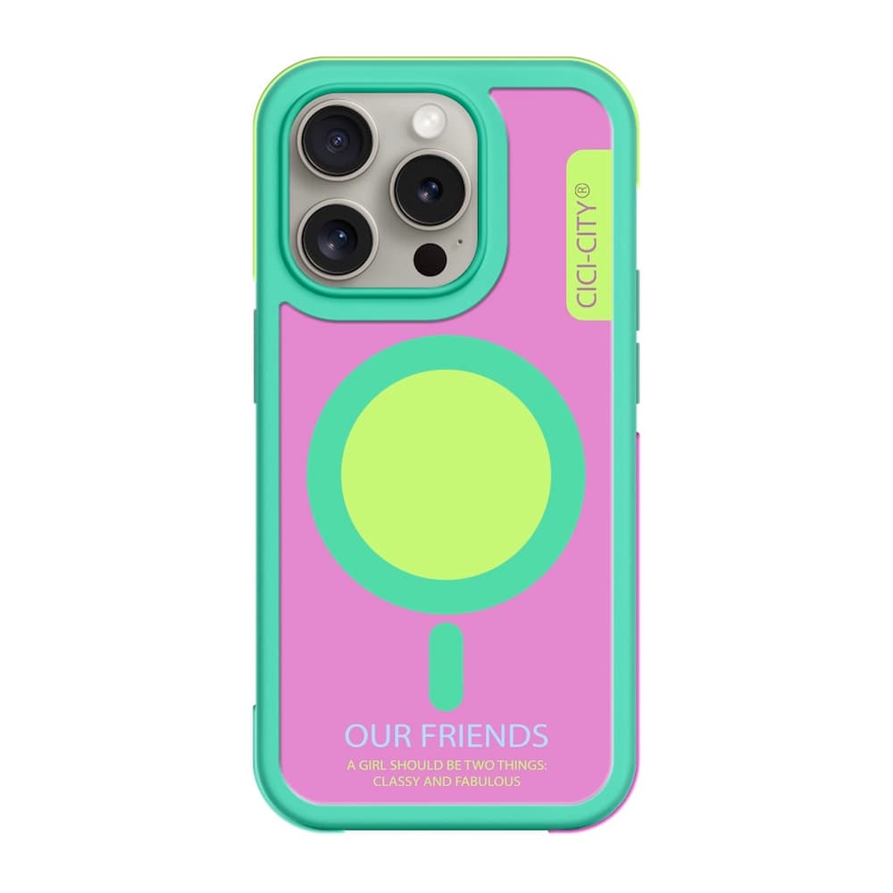 Хибриден удароустойчив кейс с MagSafe за iPhone 17 Air - CiCi Color Bumper MagSafe Case (светлозелен-лилав)