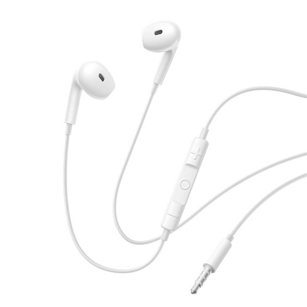 Слушалки с микрофон за мобилни устройства с 3.5 мм жак - Baseus Encok HZ19 Wired In-Ear Stereo Headphones (бял)