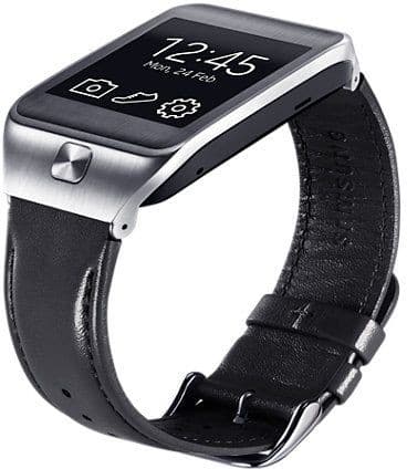 Оригинална кожена (естествена кожа) каишка за Galaxy Gear 2, Gear 2 Neo - Samsung Leather Strap ET-SR380 (черен)