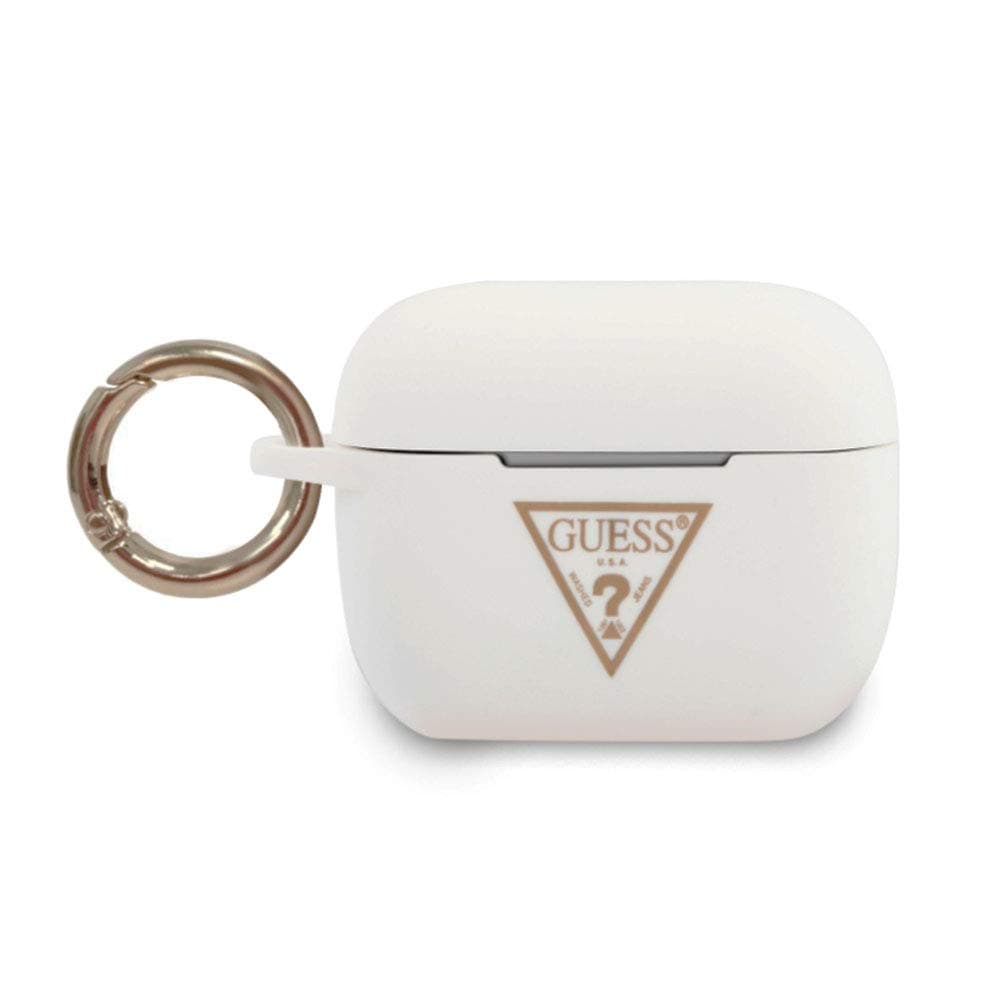 Защитен калъф Guess Triangle за Apple Airpods Pro, бял