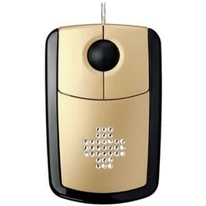 Дизайнерска оптична мишка с кристали на Swarovski - Pat Says Now Glamrock Gold Swarovski (за Mac и PC)