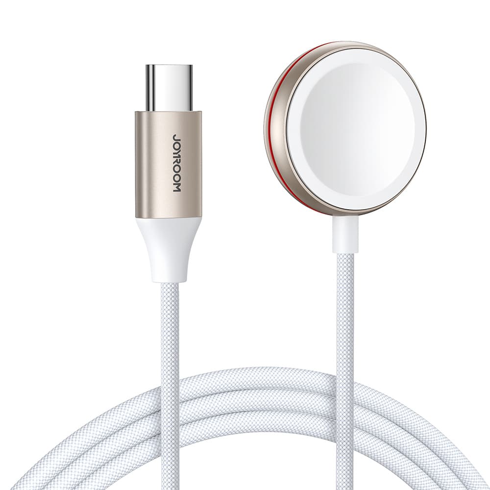 Joyroom Apple Watch Inductive Cable - USB-C кабел с магнитен конектор за зареждане на Apple Watch (120 см) (бял)