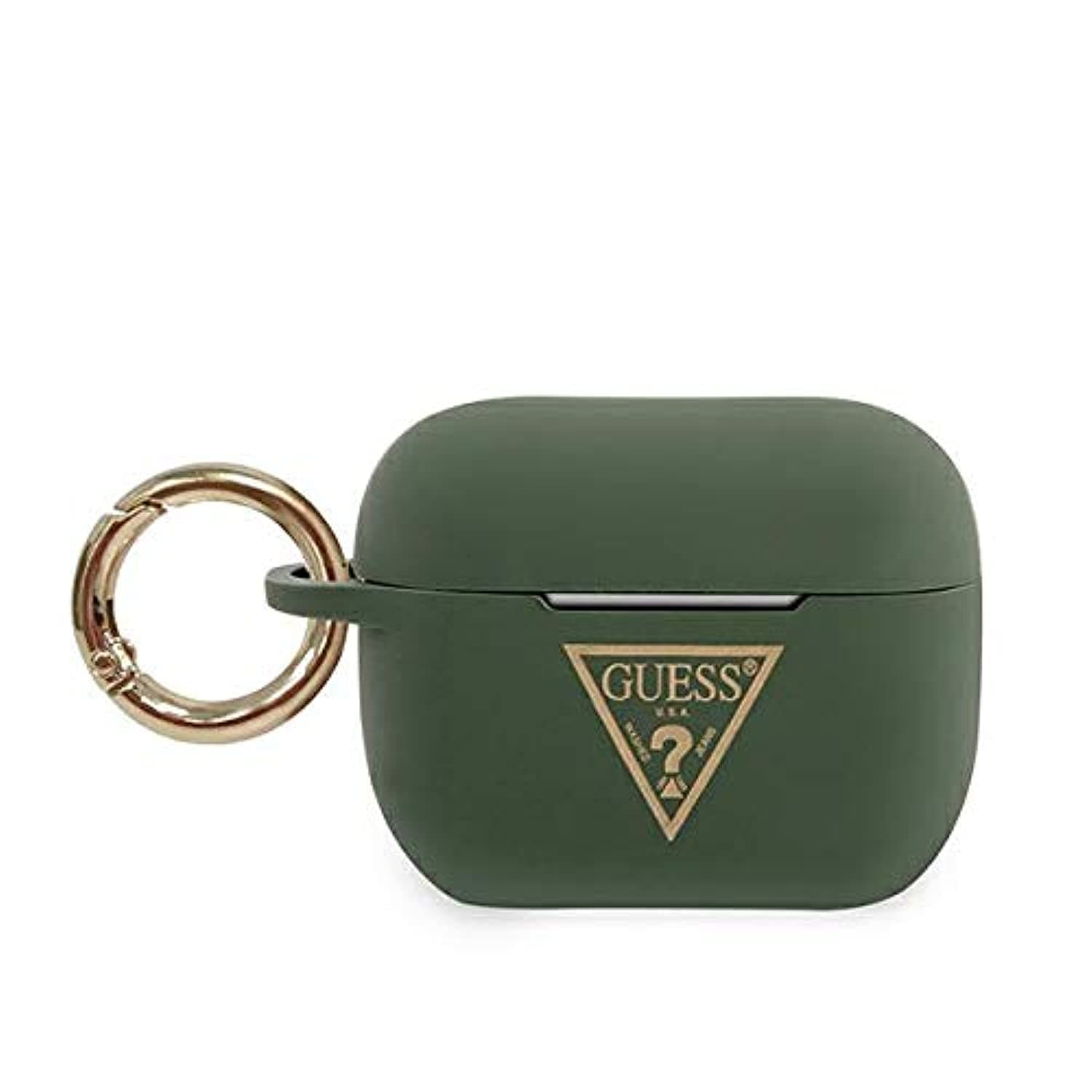 Защитен калъф Guess Triangle за Apple Airpods Pro, тъмнозелен