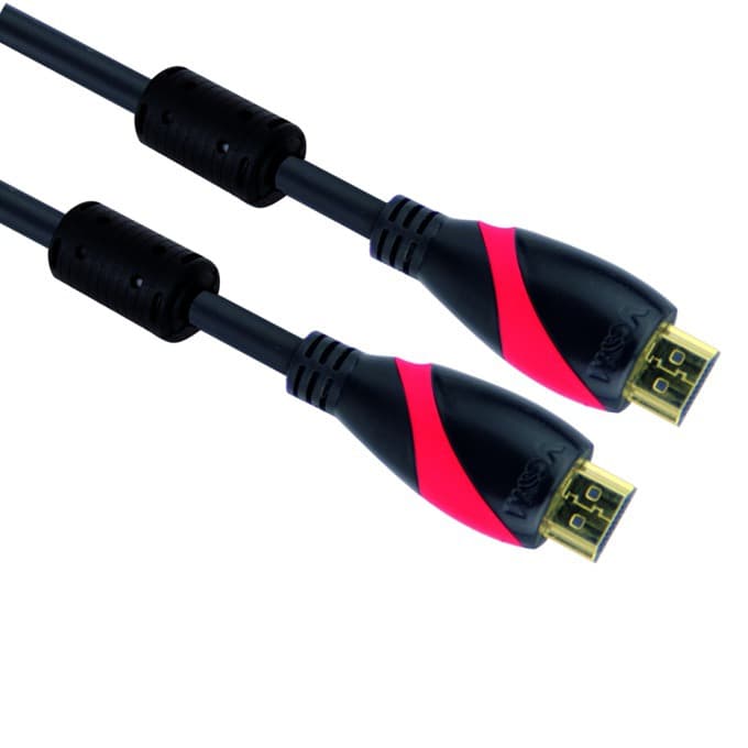 Кабел VCom CG525D, HDMI(м) към HDMI(м), 10м, черен, v1.4, позлатени накрайници, феритен