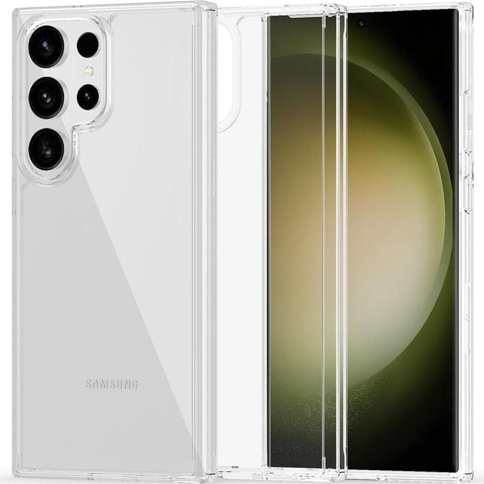 Хибриден удароустойчив кейс за Samsung Galaxy S23 Ultra (прозрачен) - Tech-Protect Flexair Hybrid Case